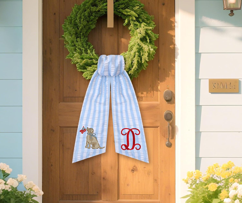 Patriotic Patterned Wreath Sash