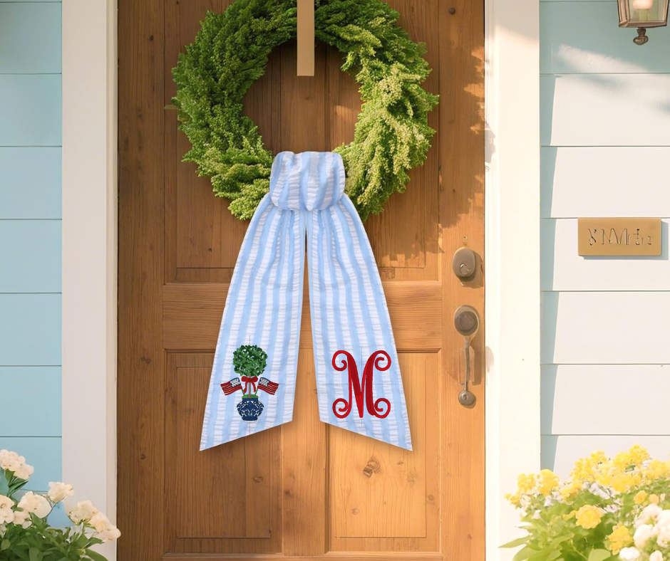 Patriotic Patterned Wreath Sash