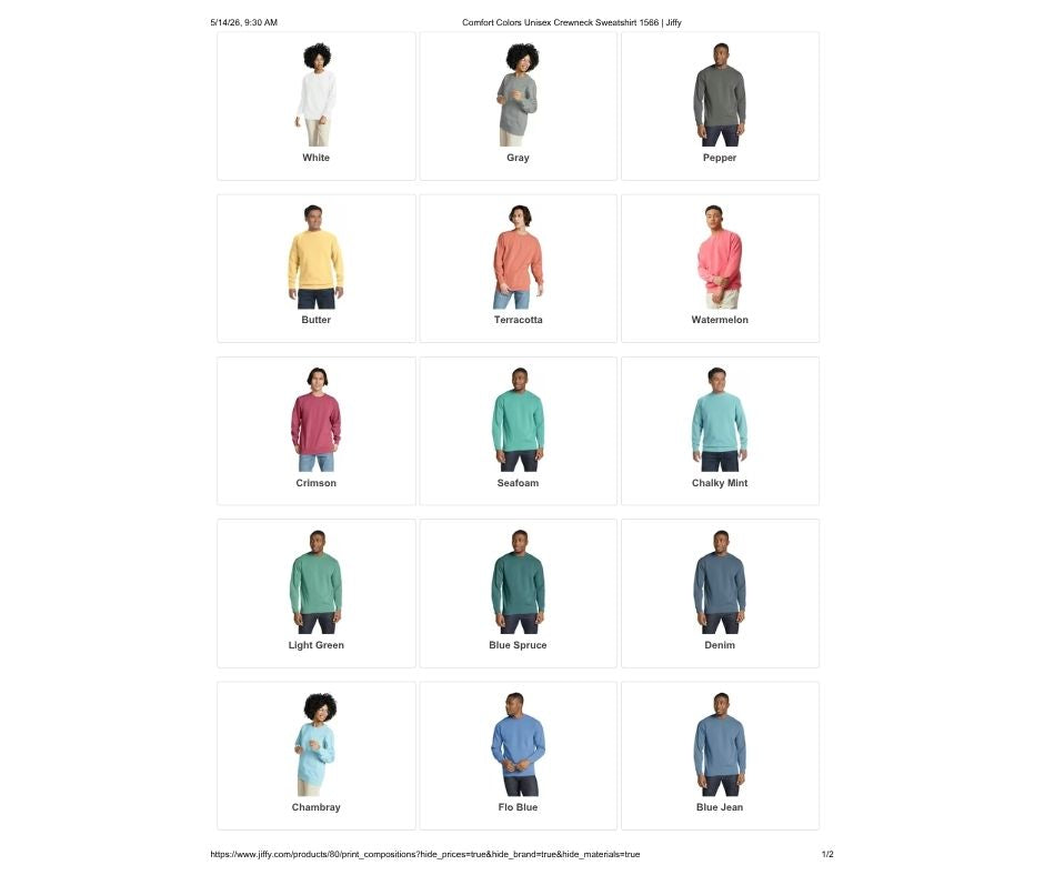 MAMA Lilly Pulitzer Applique Comfortcolors Crewneck Sweatshirt