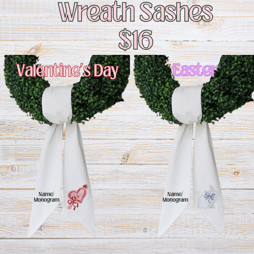 Embroidered Wreath Sash
