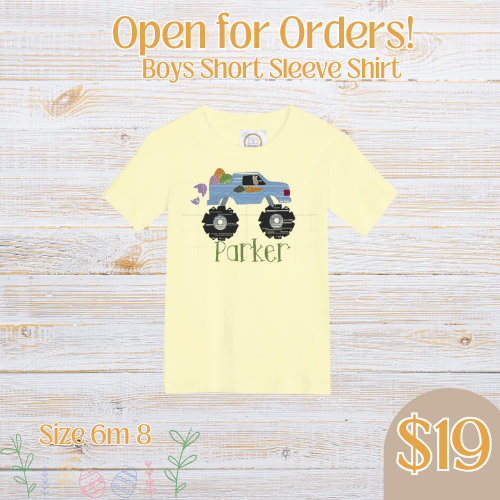 Boys Easter Shirt with Monster Truck