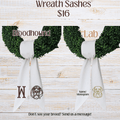Embroidered Wreath Sash Dog & Monogram