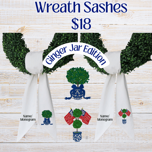 Wreath Sash Ginger Jar
