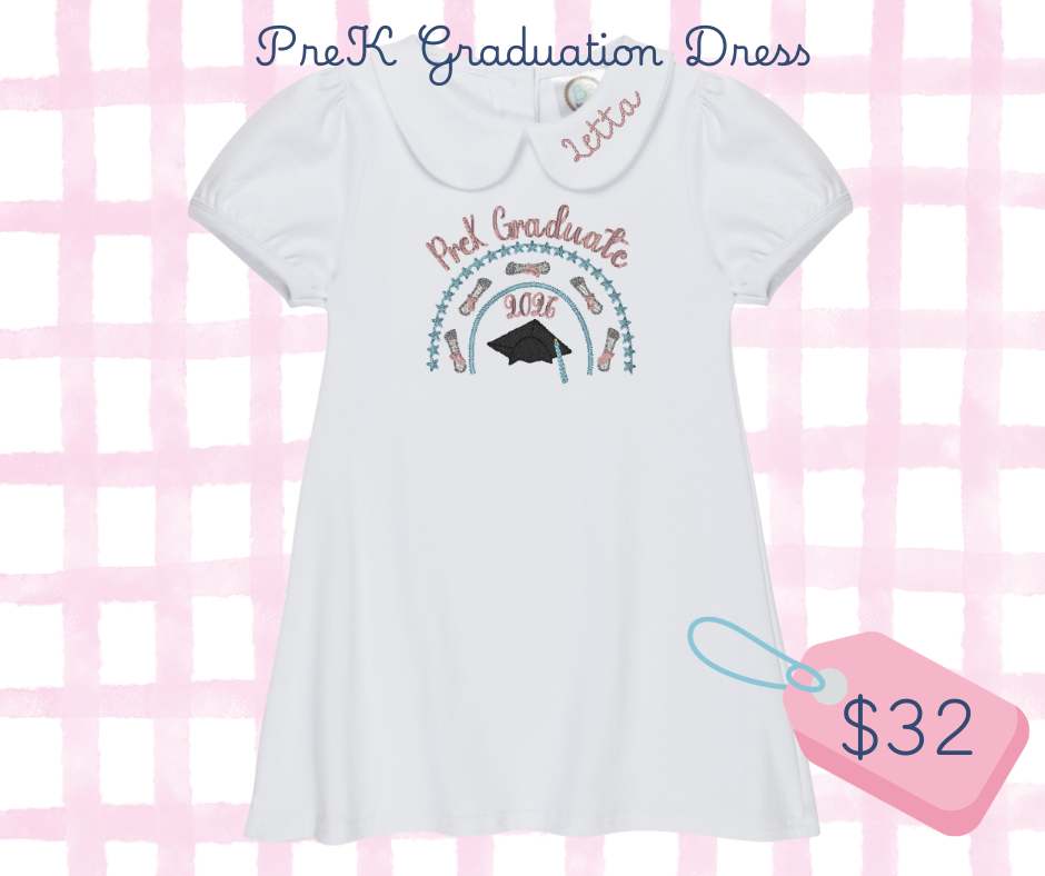 Pre-K Graduate 2026 Embroidered Peter Pan Collar Dress