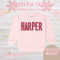 Girls Puffed Sleeve Crew Neck