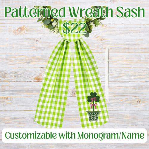 St. Patrick's Day Wreath Sash